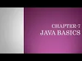 STD 12 CH-7 JAVA BASICS