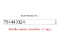 Mobile Phone Number Validation in AngularJS