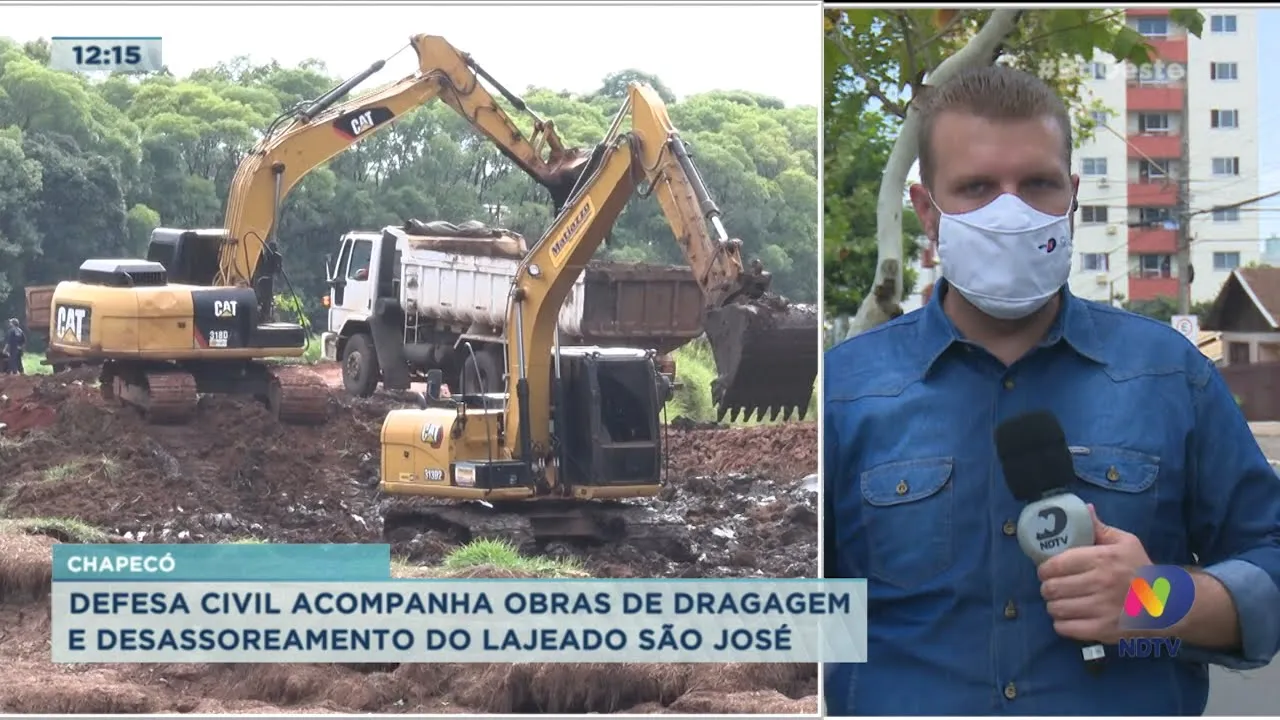 Defesa Civil acompanha obras de dragagem e desassoreamento do Lajeado São José