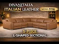 DivanItalia 1116 Italian Leather L-Shaped Sectional 5-Piece Power Reclining Sofa