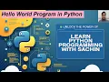 First Python Program Hello World Program in Python Python tutorial for Beginner s