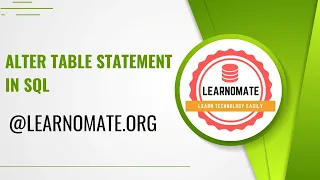 Alter Table Statement in SQL Learnomate technologies