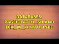 Databases PAGEIOLATCH - SH and LCK