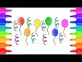 Balloons Coloring Pages Coloring Pages for Kids Learning Colours with Balloon Colouring Pages
