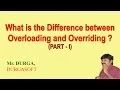 Difference between Overloading and Overriding part-I