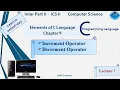 C Language Ch9 Increment Operator Decrement Operator Computer Science