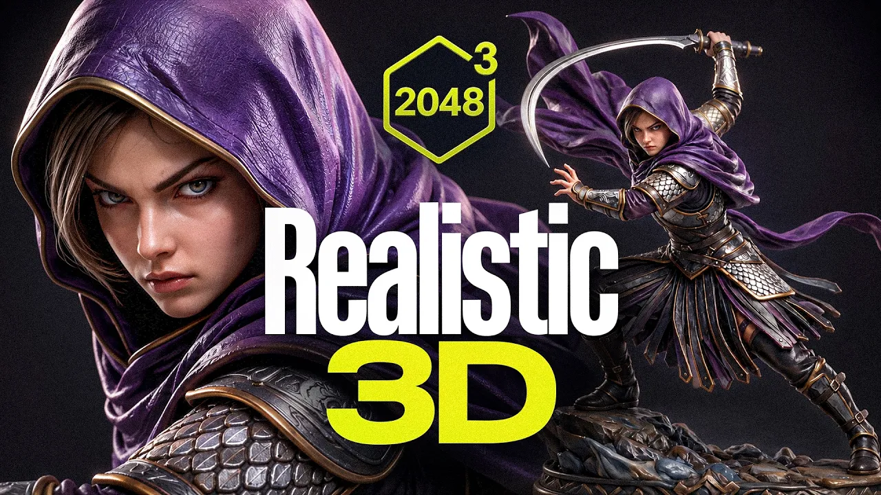 New Ultra Detailed AI 3D Model Generator is Here - Hi3D V3.0 (2048³ voxel): video thumbnail