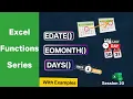Excel Date Time Functions EDATE EOMONTH DAYS -With Examples