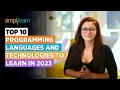 Top 10 Programming Languages And Technologies To Learn In 2026 - Skills And Salary Simplilearn