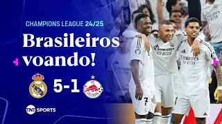 VINI JR. E RODRYGO FAZEM GOLAÇOS E ACABAM COM JOGO NA CHAMPIONS LEAGUE | REAL MADRID 5 X 1 SALZBURG
