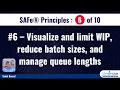 SAFe Principles - Visualise and limit WIP reduce batch sizes and manage queue lengths