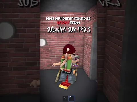 mm2 MURDERER round as TRICKY from SUBWAY SURFERS ❤️🤍🛹🔪