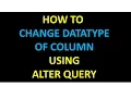 How to column datatype in SQL