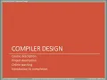 - Compiler Design