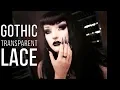 Gothic Stiletto Nails with Transparency and Lace Design