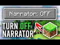 How To Turn Off Narrator On Minecraft - Java Bedrock