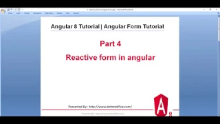 Part-4 Reactive Forms in angular 8 Angular Form Tutorials Angular Tutorials