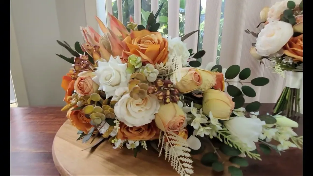 Denise Silk Bridal Bouquet - Shape & Protea OPTIONS