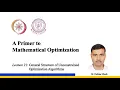 Lecture 21 General Structure of Unconstrained Optimization Algorithms