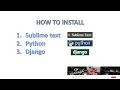How to install Python II Django II Sublime text on windows