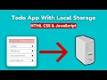 How To Build A Todo App With Local Storage HTML CSS JavaScript