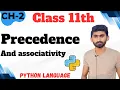 Operator precedence and associativity in Python 1st year Computer 2025