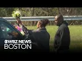Fallen Massachusetts trooper s fiancee lays flowers on cruiser in his honor