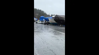 Newfoundland Spring Boat Work Is… Wet 🌧️ #BoatLife #Shorts