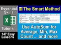 2-11 Use AutoSum to apply an AVERAGE MAX MIN or COUNT function