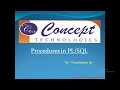 Procedure Parameterized Procedure IN OUT IN OUT Parameters in in Hindi