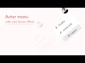 Menu Avatar with menu hover effect With Html Css and javascript