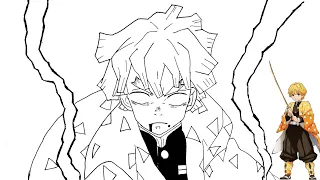 كيفية رسم زينيتسو خطوة بخطوة How To Draw Zenitsu Easy Demon Slayer 