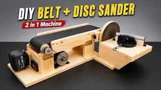 Build a Powerful DIY Belt Disc Sander from Scratch 2 in 1 Woodworking Machine