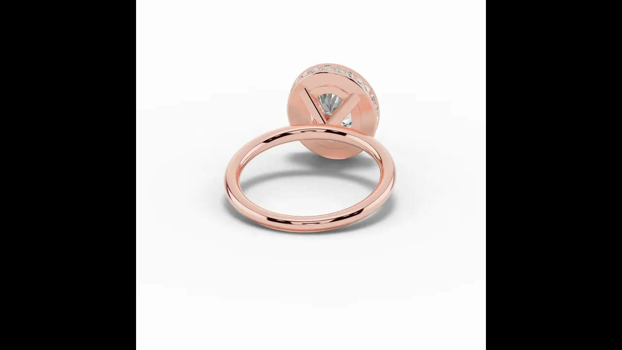 Oval Nova Halo Engagement Ring