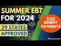 Summer EBT for 2024 NEW P-EBT Program - 29 States Approved