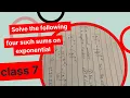 Class 7 Maths Exponents Practice Sums with Solutions