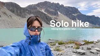 Solo hiking to a glacier lake