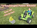 Easily convert Power Wheels to any drill batteries Ryobi Dewalt Milwaukee 18V conversion