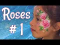 Face Painting Roses - Part 1 Easy and Fast Classic One-stroke ROSE tutorial