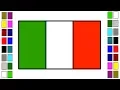 How to Drawing National Flag of Italy Coloring Learn for Kids Step by Step Draw Italian Flag Art