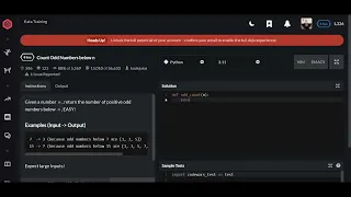 Codewars Count Odd Numbers below n Python 8 kyu