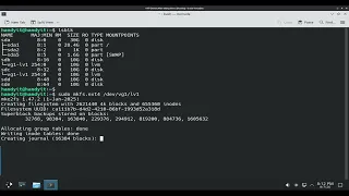 Demonstrating LVM Commands