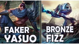 FAKER plays YASUO vs A Korean BRONZE FIZZ