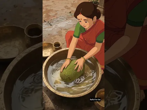 बारिश में बनी देसी कटहल की सब्ज़ी 🌧️🍛 | Indian Village Cooking | Ghibli Food ASMR