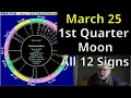 Wed Mar 25 2026 astrology ALL 12 SIGNS First Quarter Moon