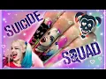 Harley Quinn Nails XXL Suicide Squad Hand Painted Nail Art DIY using Saviland Watch Me Work