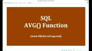 34 - SQL AVG Function