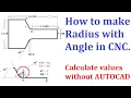 29 How to calculate coordinate when chamfer angle is 45 with radius