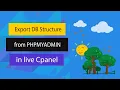 Export table structure only as sql file in phpmyadmin in Live cPanel database