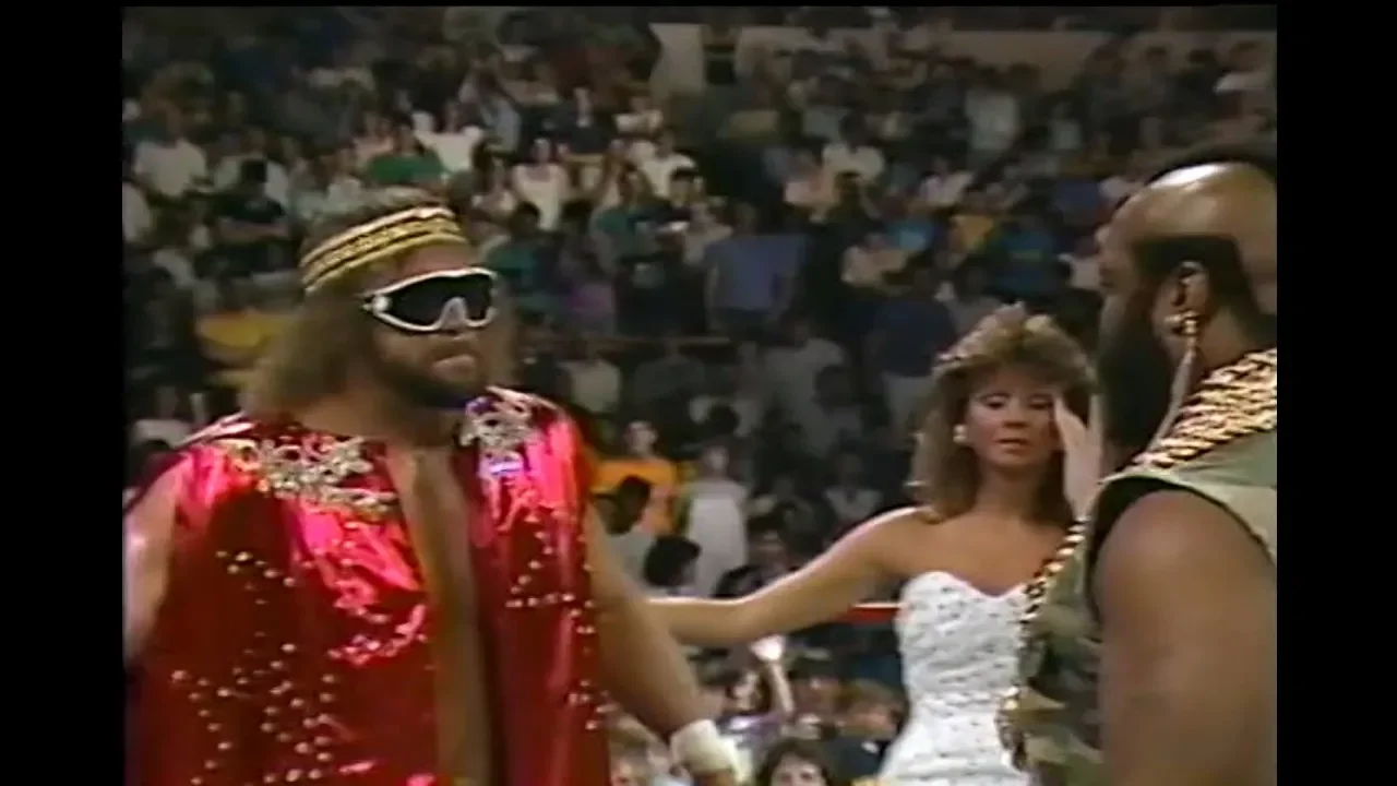 Macho Man Randy Savage and Mr. T Face-Off (06-28-1987)